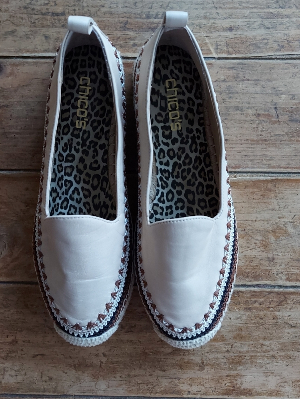 Chico's Cream Slip-On Loafers for Women SIZE 9M